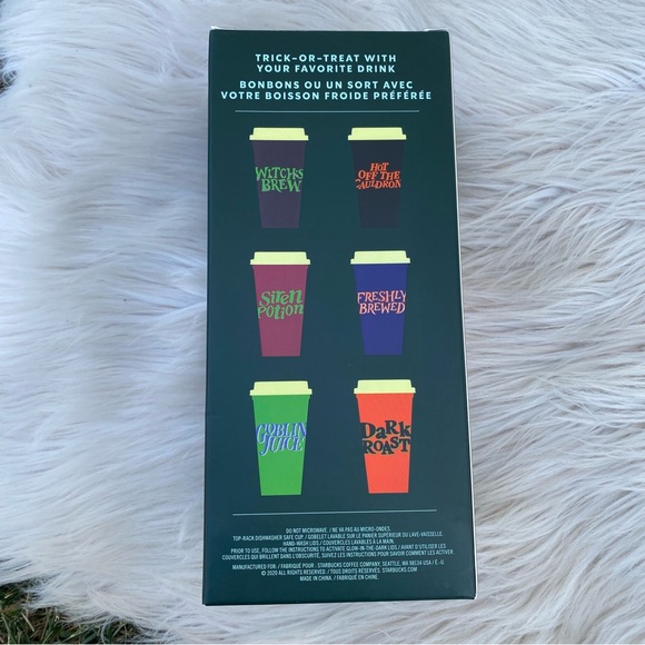 Starbucks Halloween Glow in the Dark reusable hot plastic Cup Set New - Picture 2 of 3